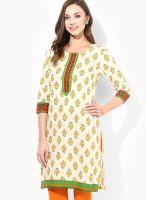 Jaipur Kurti Off White Printed Kurtis