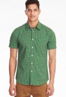 Jogur Checks Green Casual Shirt