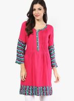 Jugnu Pink Printed Kurtas