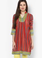 Jugnu Red Printed Kurtas