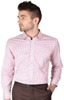 Modo Men's Striped Formal Pink Shirt