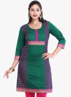 Mytri Purple Printed Kurta