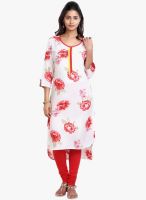 Mytri White Printed Kurta