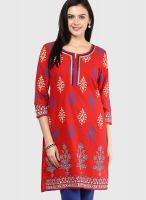 Riya Red Printed Kurtis