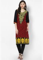 Shree Red Embroidered Kurtis