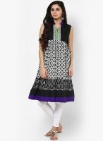 Span Black Printed Kurta