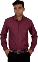 Studio Nexx Men's Printed Festive, Party, Formal Maroon Shirt