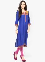 Stylet Blue embroidered Kurti