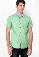 The Indian Garage Co. Green Slim Fit Casual Shirt