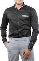Unkonventional Men's Solid Formal Black Shirt Unkonventional Men's Solid Formal Black Shirt