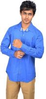 VDE Men's Solid Formal Blue Shirt