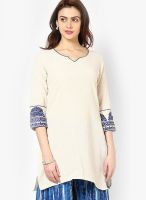 Vedic Beige Solid Kurtis