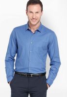 Black Coffee Solid Blue Formal Shirt