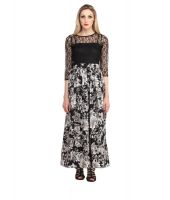 Cottinfab Black Net Maxi Dress