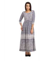 Cottinfab Blue Viscose Maxi Dress