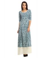 Cottinfab Green Viscose Maxi Dress