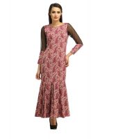 Cottinfab Pink Rayon Maxi Dress