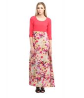 Cottinfab Pink Rayon Maxi Dress