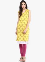 Divina Yellow Printed Kurtis