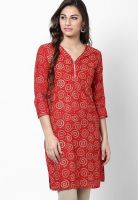 Entropy Red Printed Kurtis