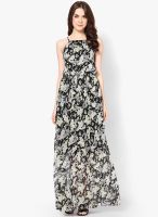 Harpa Grey Colored Printed Maxi Dress