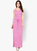 Harpa Pink Colored Striped Maxi Dress