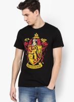 Harry Potter Black Printed Round Neck T-Shirts