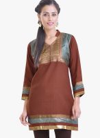 Libas Brown Solid Kurtis