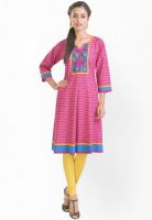 Libas Pink Printed Kurtas