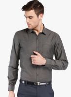 Mark Taylor Dark Grey Solid Slim Fit Formal Shirt