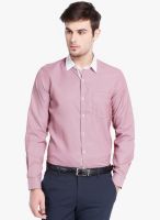 Mark Taylor Red Solid Slim Fit Formal Shirt