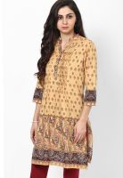 Rain & Rainbow Beige Printed Kurtas