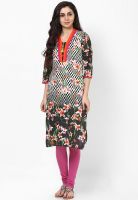 Rain & Rainbow Black Printed Kurtas