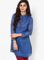 Rangriti Blue Solid Kurtas