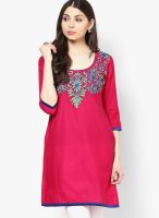 Riya Pink Embroidered Kurtis