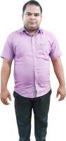 Sarif Log Men's Solid Formal Purple Shirt