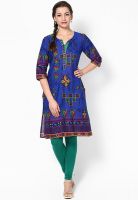 Shree Blue Embroidered Kurta