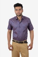 Studio Nexx Men's Solid Formal Purple Shirt