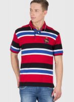 Wilkins & Tuscany Red Striped Polo T-Shirts