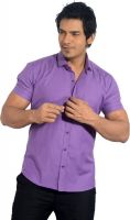 Baaamboos Men's Solid Formal Purple Shirt