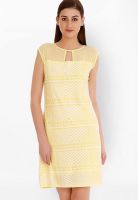 109F Yellow Colored Printed Shift Dress
