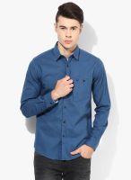 Allen Solly Blue Solid Regular Fit Casual Shirt