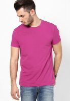 Calvin Klein Jeans Purple Slim Fit Crew Neck T Shirts