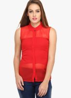 Cation Red Solid Shirt