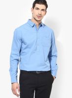 Forca By Lifestyle Blue Slim Fit Casual Shirt