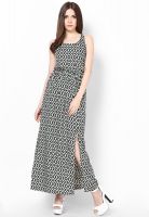 Harpa Black Colored Printed Maxi Dress