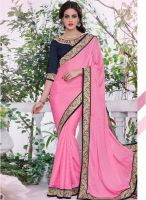 Indian Women By Bahubali Pink Embroidered Saree