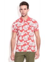 Jack & Jones Red Cotton Polo T-Shirt