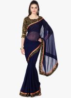 Janasya Janasya Blue Chiffon Saree With Printed Border