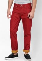 Levi's Maroon Slim Fit Jeans